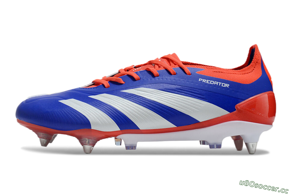Men's Adidas Predator Elite Foldover Tongue SG Soft Ground Low-Tops Football Boots - Blue/White/Red 0