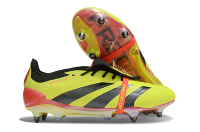 Men's Adidas Predator Elite Foldover Tongue SG Soft Ground Low-Tops Football Boots - Yellow/Black/Red
