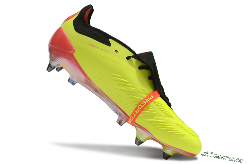 Men's Adidas Predator Elite Foldover Tongue SG Soft Ground Low-Tops Football Boots - Yellow/Black/Red 4