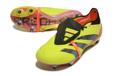 Men's Adidas Predator Elite Foldover Tongue SG Soft Ground Low-Tops Football Boots - Yellow/Black/Red