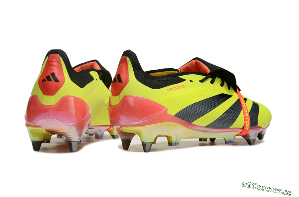 Men's Adidas Predator Elite Foldover Tongue SG Soft Ground Low-Tops Football Boots - Yellow/Black/Red 6