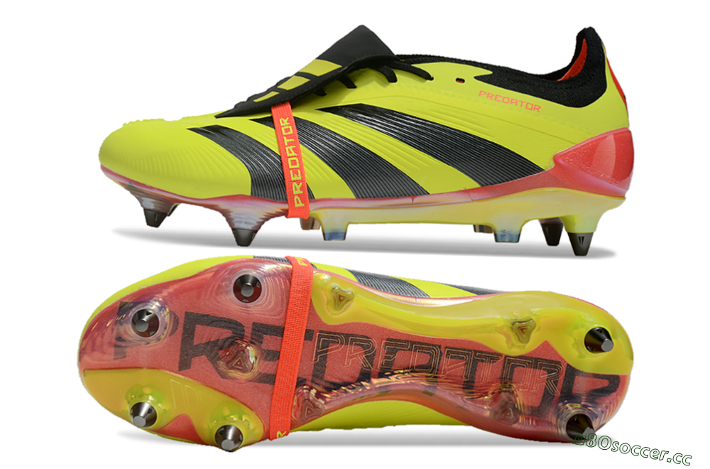 Men's Adidas Predator Elite Foldover Tongue SG Soft Ground Low-Tops Football Boots - Yellow/Black/Red 1