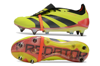 Men's Adidas Predator Elite Foldover Tongue SG Soft Ground Low-Tops Football Boots - Yellow/Black/Red