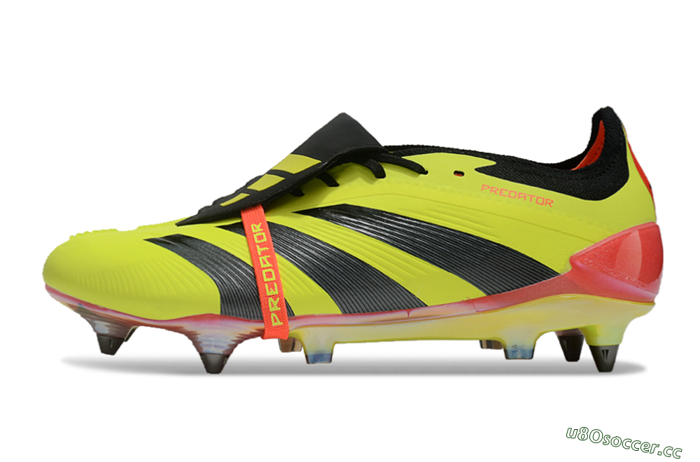 Men's Adidas Predator Elite Foldover Tongue SG Soft Ground Low-Tops Football Boots - Yellow/Black/Red 0