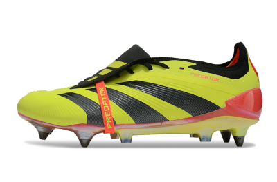 Men's Adidas Predator Elite Foldover Tongue SG Soft Ground Low-Tops Football Boots - Yellow/Black/Red