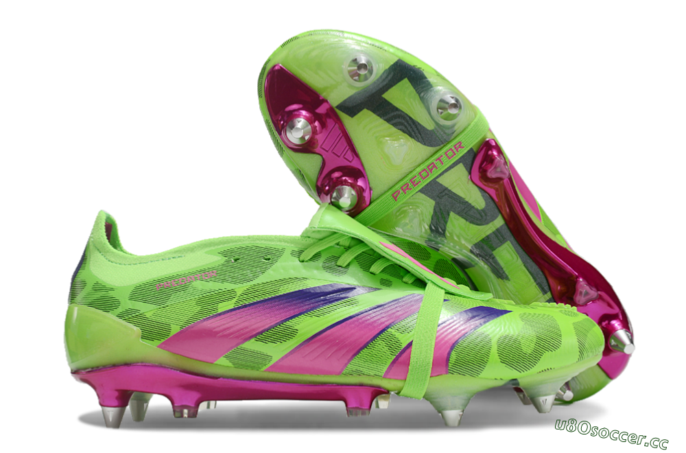 Men's Adidas Predator Elite Foldover Tongue SG Soft Ground Low-Tops Football Boots - Yellow/Purple/Pink 2