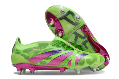 Men's Adidas Predator Elite Foldover Tongue SG Soft Ground Low-Tops Football Boots - Yellow/Purple/Pink