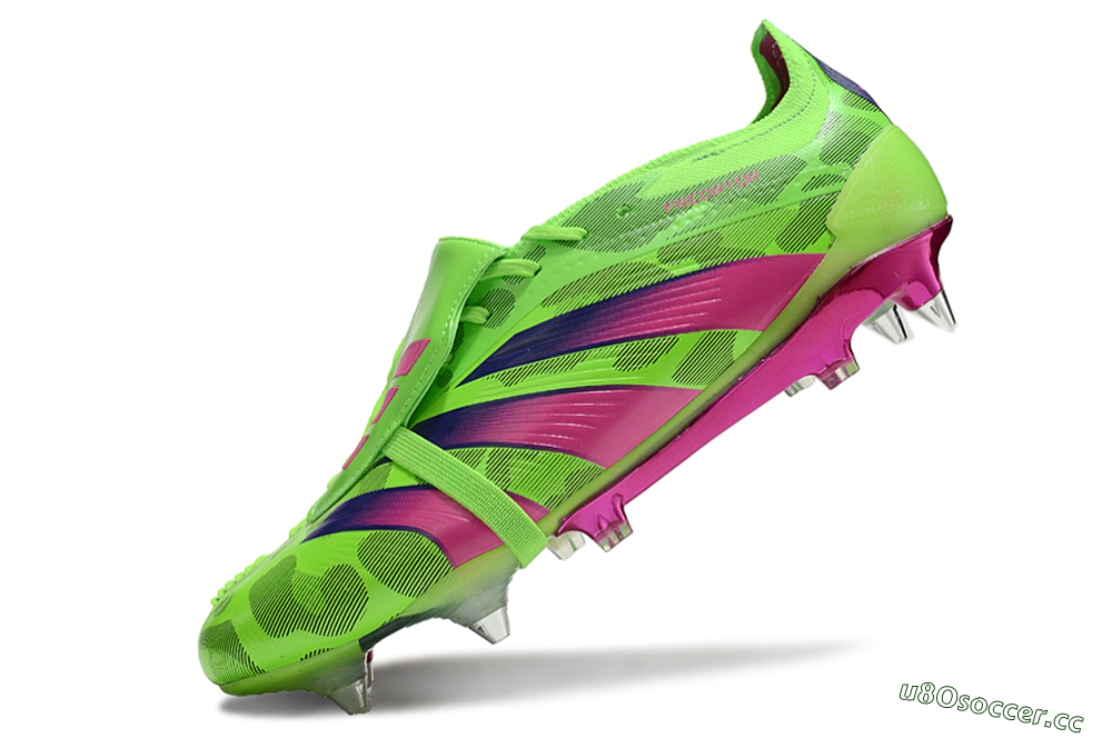 Men's Adidas Predator Elite Foldover Tongue SG Soft Ground Low-Tops Football Boots - Yellow/Purple/Pink 5