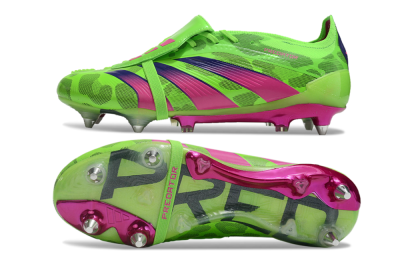 Men's Adidas Predator Elite Foldover Tongue SG Soft Ground Low-Tops Football Boots - Yellow/Purple/Pink