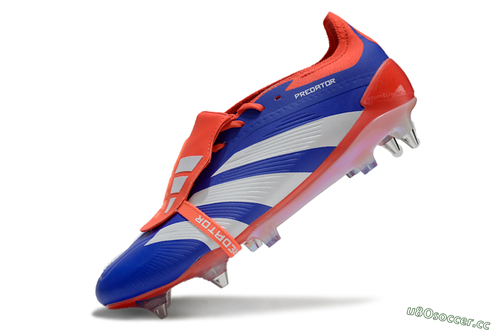 Men's Adidas Predator Elite Foldover Tongue SG Soft Ground Low-Tops Football Boots - Blue/White/Red 5