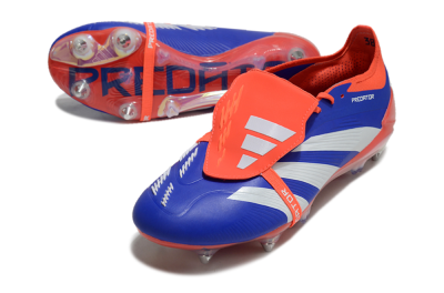 Men's Adidas Predator Elite Foldover Tongue SG Soft Ground Low-Tops Football Boots - Blue/White/Red