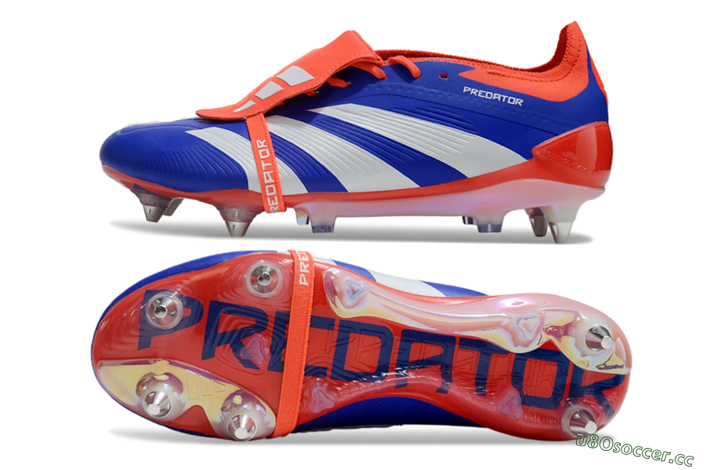 Men's Adidas Predator Elite Foldover Tongue SG Soft Ground Low-Tops Football Boots - Blue/White/Red 1