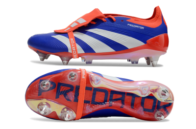 Men's Adidas Predator Elite Foldover Tongue SG Soft Ground Low-Tops Football Boots - Blue/White/Red
