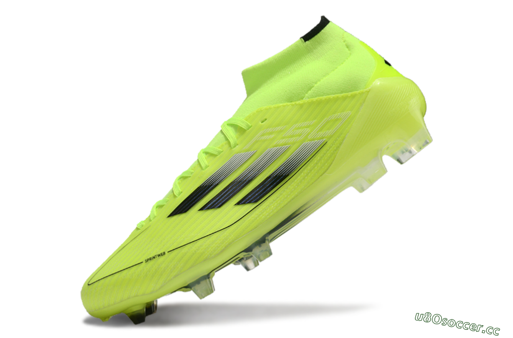 Men's Adidas F50 Elite Mid FG Firm Ground High-Tops Football Boots - Yellow/Blue/White 5