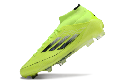 Men's Adidas F50 Elite Mid FG Firm Ground High-Tops Football Boots - Yellow/Blue/White