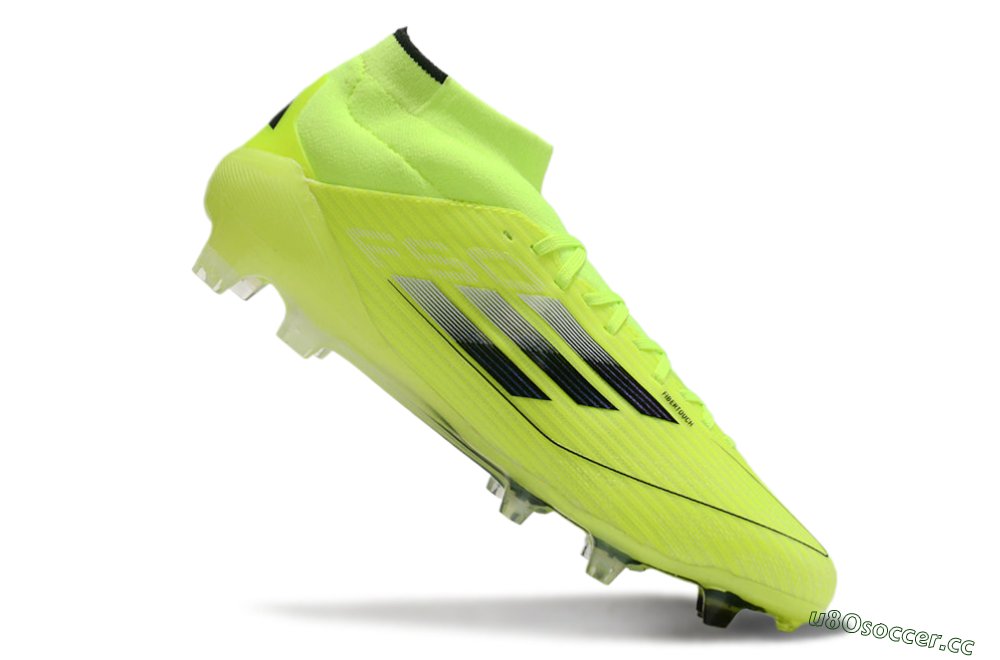 Men's Adidas F50 Elite Mid FG Firm Ground High-Tops Football Boots - Yellow/Blue/White 4