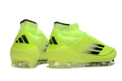 Men's Adidas F50 Elite Mid FG Firm Ground High-Tops Football Boots - Yellow/Blue/White