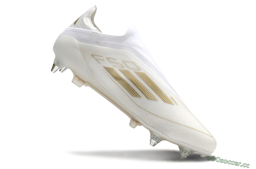 Men's Adidas F50 Elite Laceless SG Soft Ground Low-Tops Football Boots - White/Gold 4