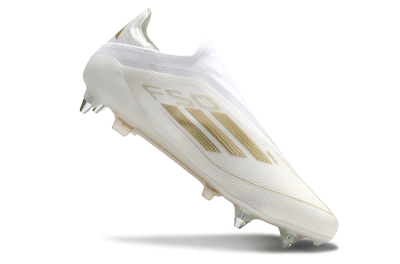 Men's Adidas F50 Elite Laceless SG Soft Ground Low-Tops Football Boots - White/Gold