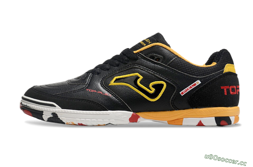 Men's Joma Top Flex IC Indoor & Futsal Low-Tops Football Shoes - Black/Yellow/Red 0