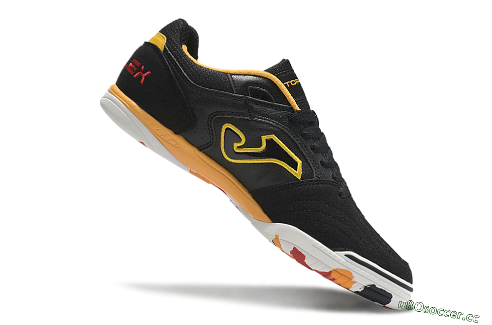 Men's Joma Top Flex IC Indoor & Futsal Low-Tops Football Shoes - Black/Yellow/Red 4