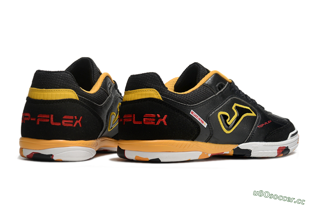 Men's Joma Top Flex IC Indoor & Futsal Low-Tops Football Shoes - Black/Yellow/Red 6