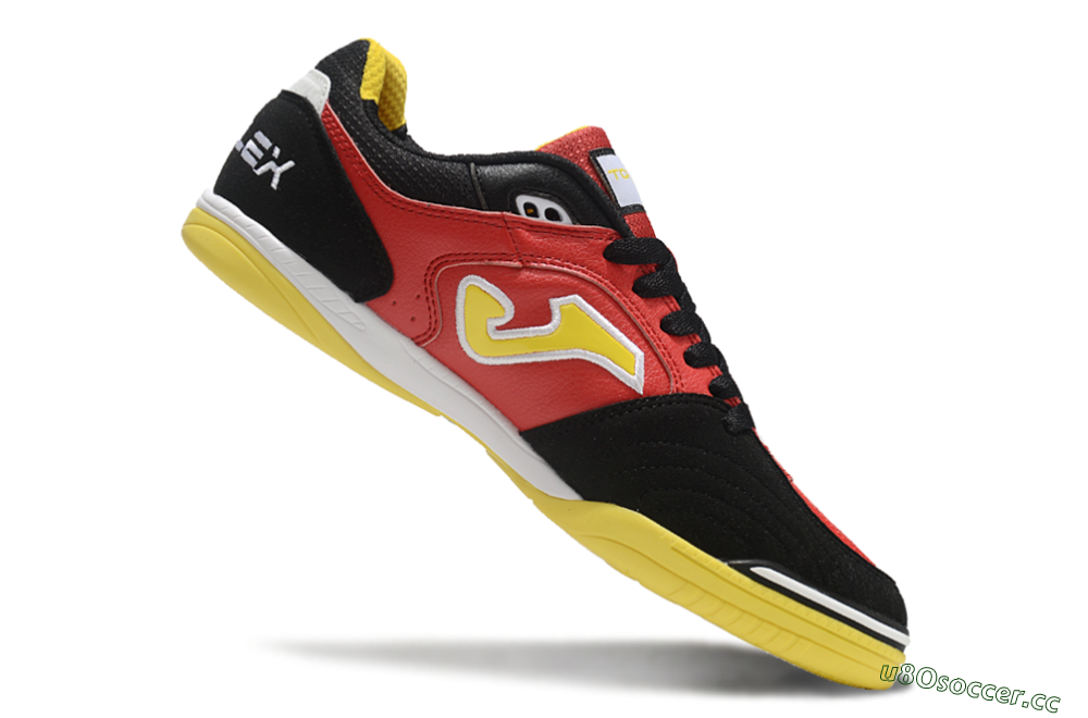 Men's Joma Top Flex IC Indoor & Futsal Low-Tops Football Shoes - Red/Yellow/Black 4
