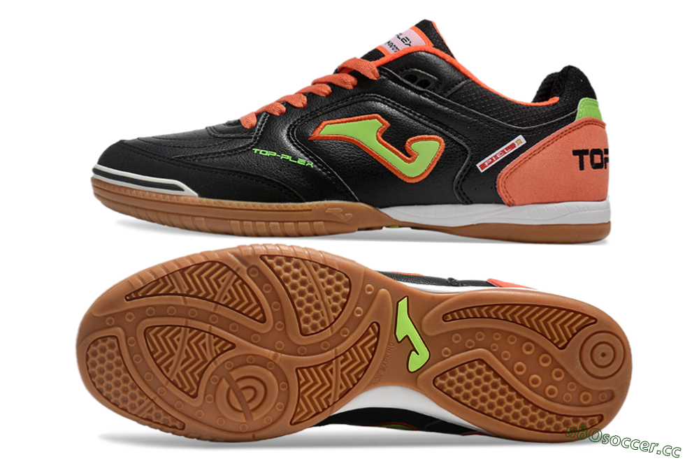 Men's Joma Top Flex IC Indoor & Futsal Low-Tops Football Shoes - Black/Yellow/Red 1