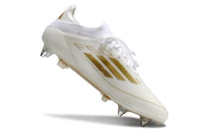Men's Adidas F50 Elite SG Soft Ground Low-Tops Football Boots - White/Gold