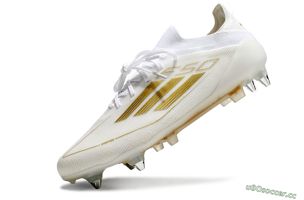 Men's Adidas F50 Elite SG Soft Ground Low-Tops Football Boots - White/Gold 5
