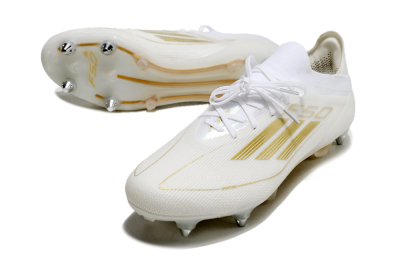 Men's Adidas F50 Elite SG Soft Ground Low-Tops Football Boots - White/Gold