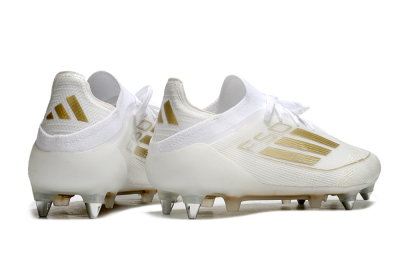 Men's Adidas F50 Elite SG Soft Ground Low-Tops Football Boots - White/Gold