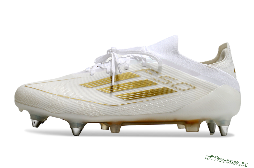 Men's Adidas F50 Elite SG Soft Ground Low-Tops Football Boots - White/Gold 0