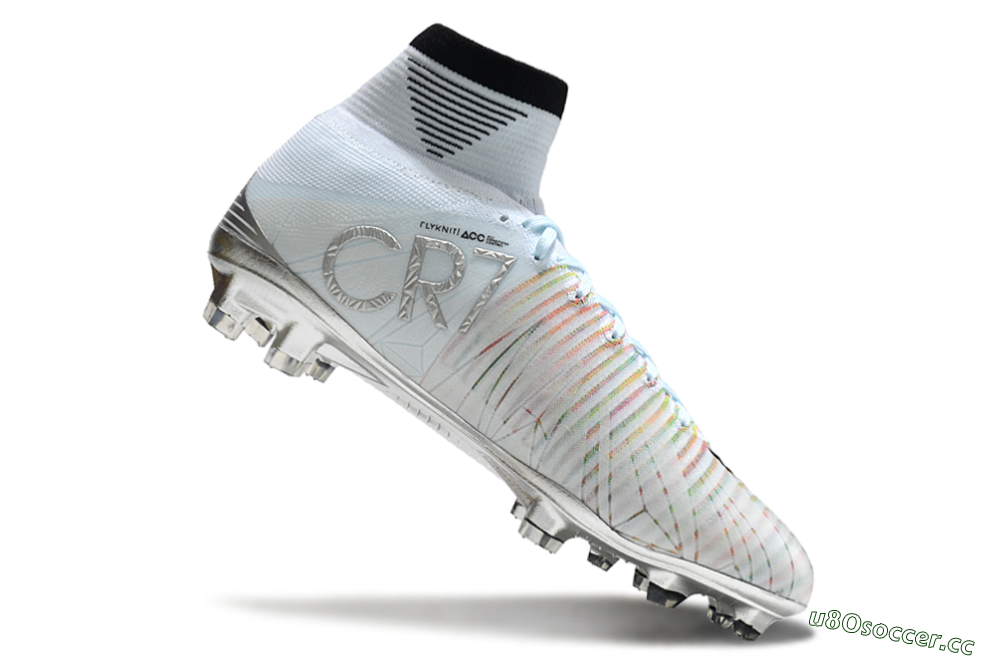 Men's Nike Zoom Superfly 5 Elite FG Firm Ground High-Tops Football Boots - Blue/Black/Rainbow 4
