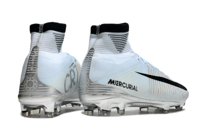 Men's Nike Zoom Superfly 5 Elite FG Firm Ground High-Tops Football Boots - Blue/Black/Rainbow