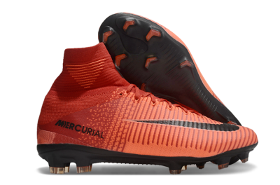 Men's Nike Zoom Superfly 5 Elite FG Firm Ground High-Tops Football Boots - Red/Black