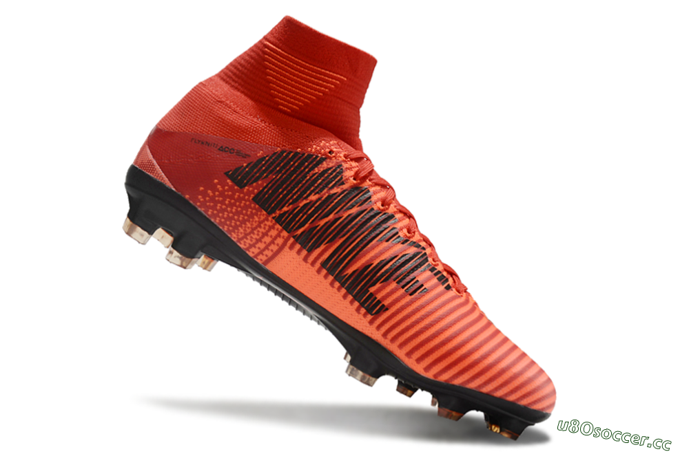 Men's Nike Zoom Superfly 5 Elite FG Firm Ground High-Tops Football Boots - Red/Black 4