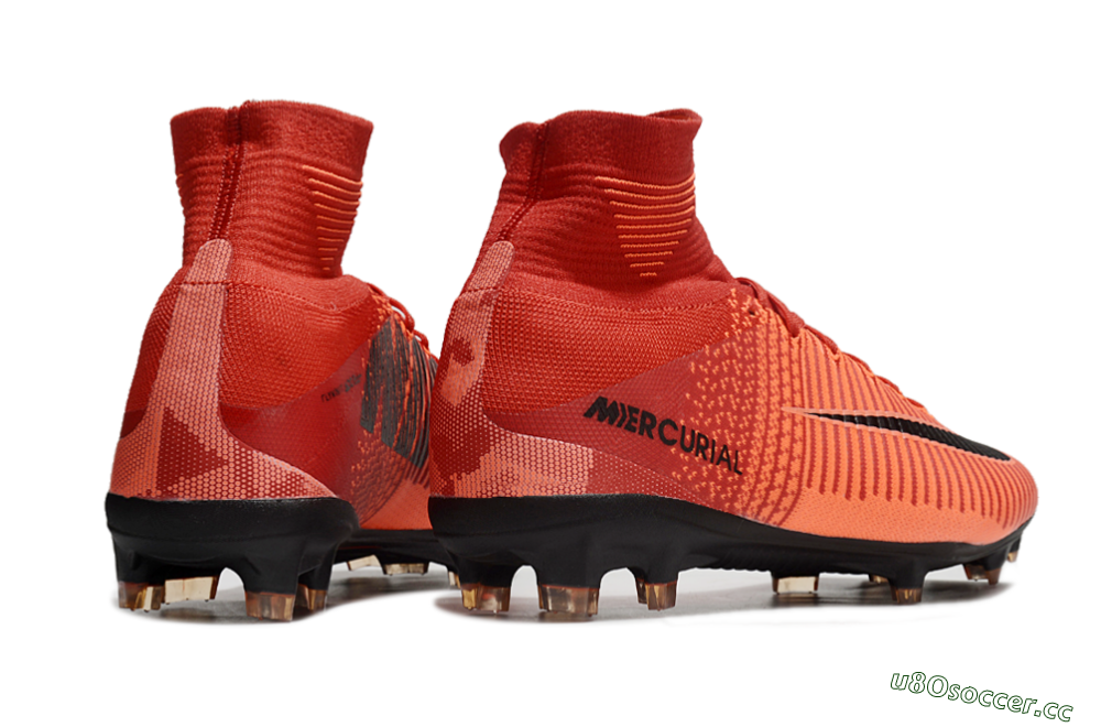 Men's Nike Zoom Superfly 5 Elite FG Firm Ground High-Tops Football Boots - Red/Black 6