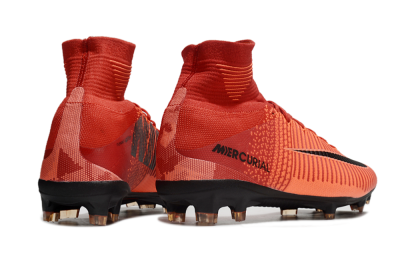 Men's Nike Zoom Superfly 5 Elite FG Firm Ground High-Tops Football Boots - Red/Black