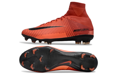 Men's Nike Zoom Superfly 5 Elite FG Firm Ground High-Tops Football Boots - Red/Black