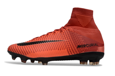 Men's Nike Zoom Superfly 5 Elite FG Firm Ground High-Tops Football Boots - Red/Black