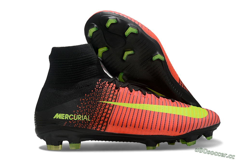 Men's Nike Zoom Superfly 5 Elite FG Firm Ground High-Tops Football Boots - Red/Black/Yellow 2