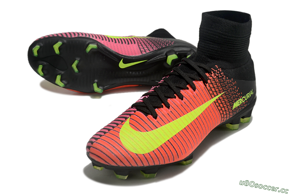 Men's Nike Zoom Superfly 5 Elite FG Firm Ground High-Tops Football Boots - Red/Black/Yellow 3