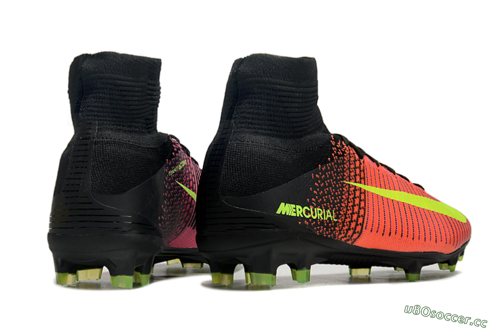 Men's Nike Zoom Superfly 5 Elite FG Firm Ground High-Tops Football Boots - Red/Black/Yellow 6