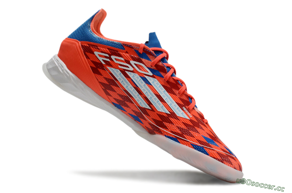 Men's Adidas F50 Pro IC Indoor & Futsal Low-Tops Football Shoes - Red/White/Blue 4