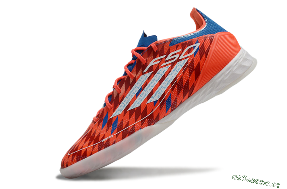 Men's Adidas F50 Pro IC Indoor & Futsal Low-Tops Football Shoes - Red/White/Blue 5