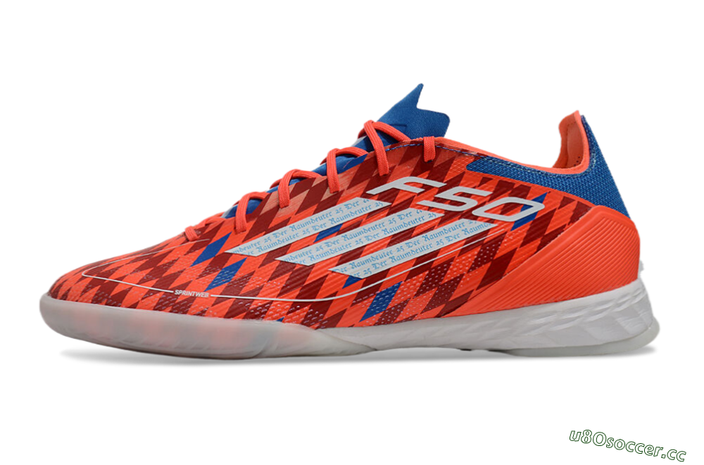 Men's Adidas F50 Pro IC Indoor & Futsal Low-Tops Football Shoes - Red/White/Blue 0