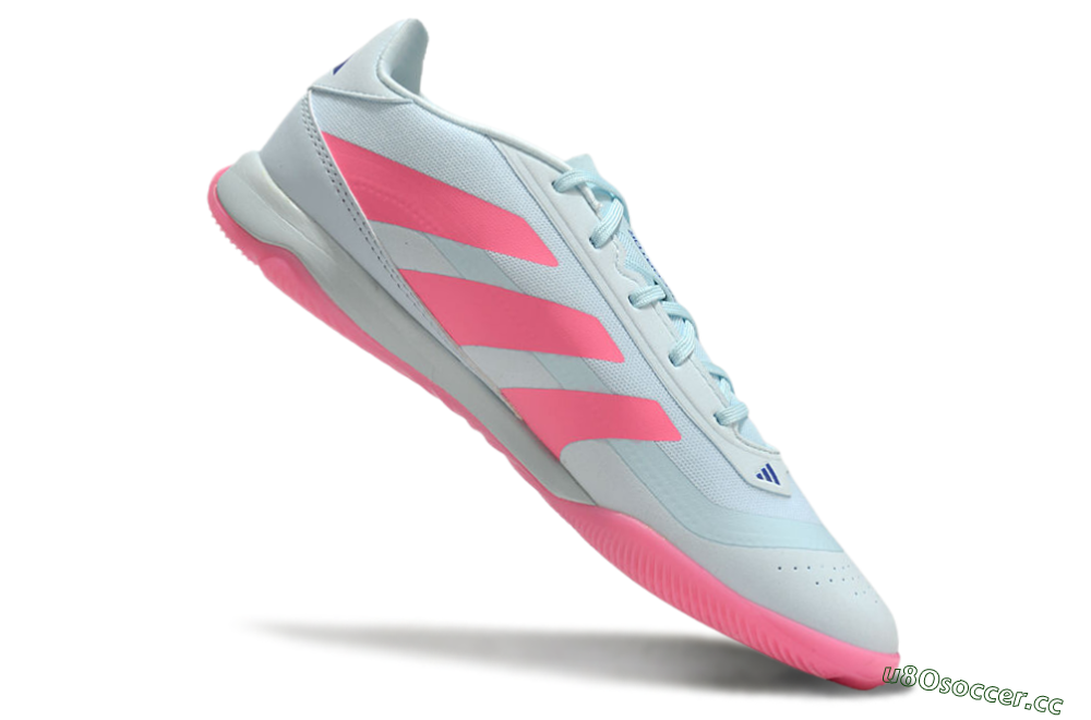 Men's Adidas Predator 24 Elite IC Indoor & Futsal Low-Tops Football Shoes - Jade/Pink/Black 4