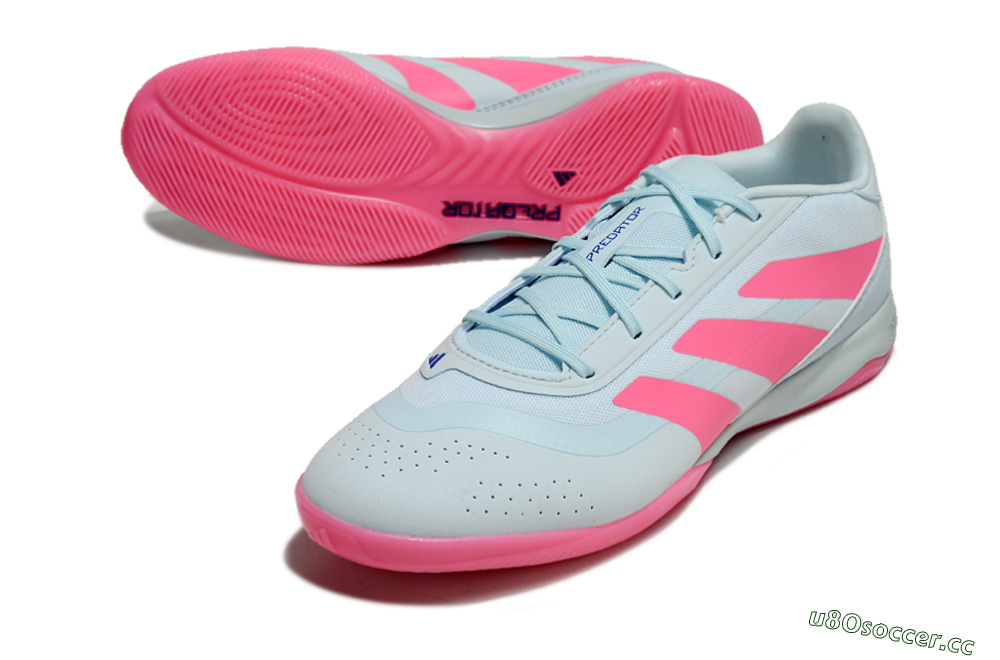 Men's Adidas Predator 24 Elite IC Indoor & Futsal Low-Tops Football Shoes - Jade/Pink/Black 3