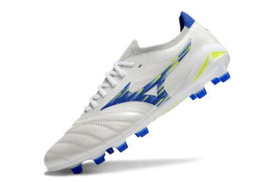 Men's Mizuno Morelia Neo 4 FG Firm Ground Low-Tops Football Boots - White/Blue/Yellow